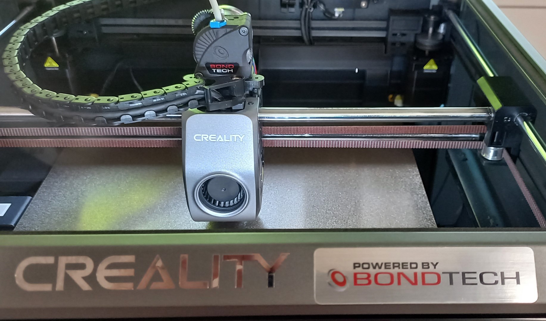 A Creality K1 that is powered by a Bondtech LGX Lite extruder.